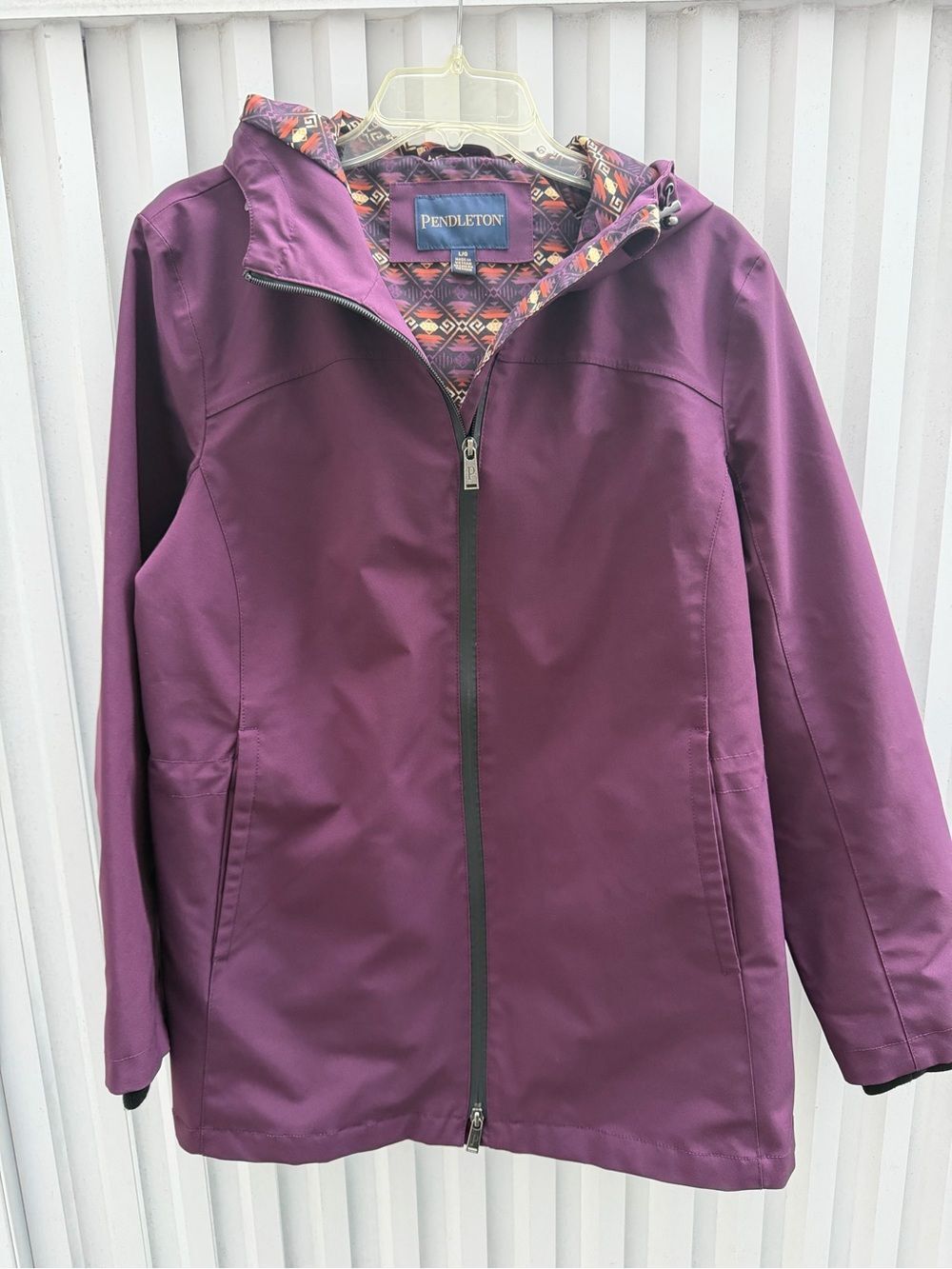 Pendleton Ladies' Rain Jacket Purple Winter Bloom with Aztec inside print